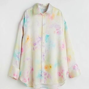 NWT oversized satin shirt